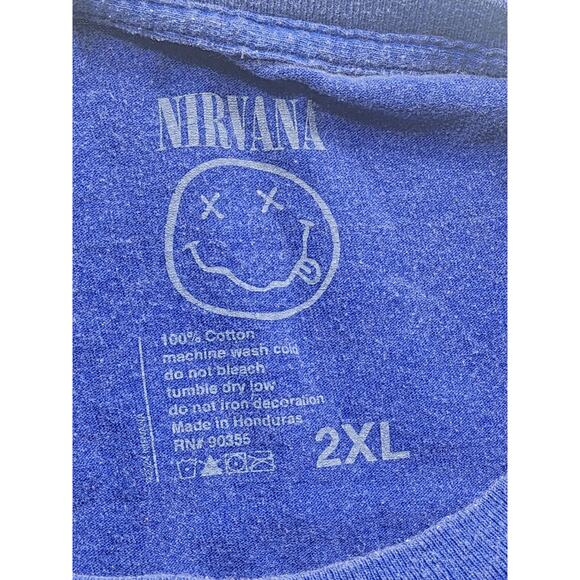 Nirvana Band T Shirt Mens 2XL Sliver Graphic Tee Grunge Distressed Vintage Style - Picture 10 of 16